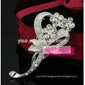 floral vintage crystal bow brooch